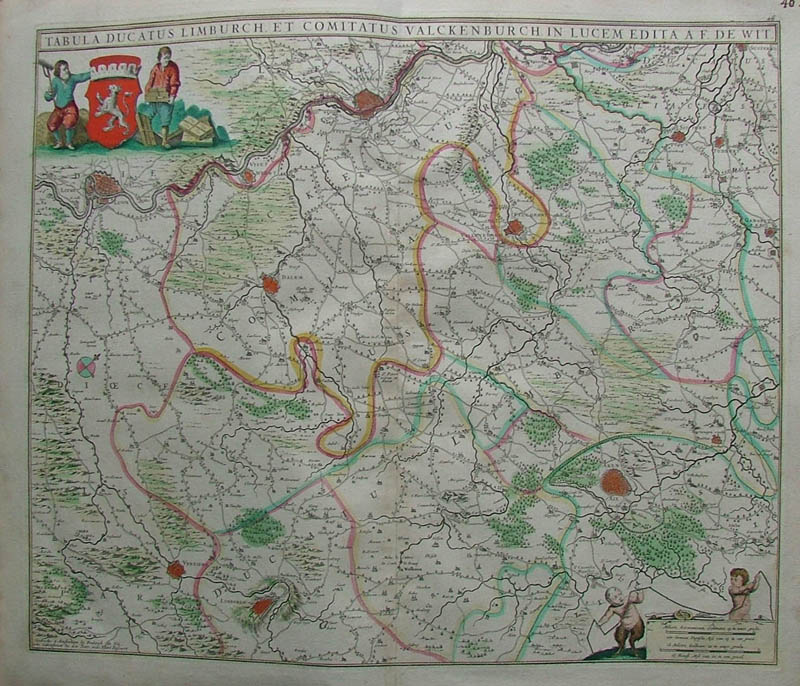 Tabula Ducatis Limburch Et Comitatus Valckenburgh in Lucem. Edita A.F. De Wit.  by Frederik de Wit