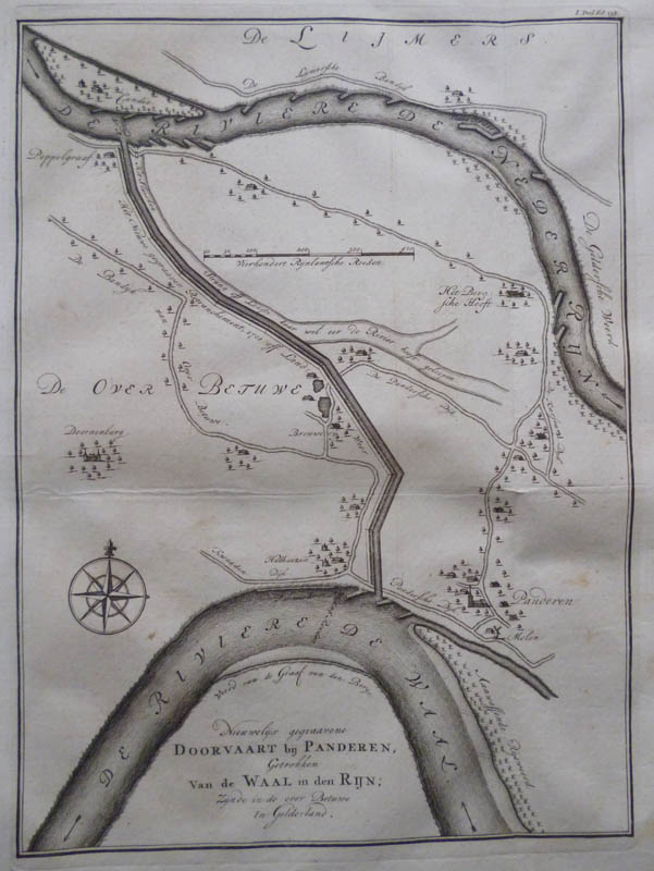 Doorvaart bij Pannerden, Getrokken van de Waal in den Rijn by Mensone Alting, NN