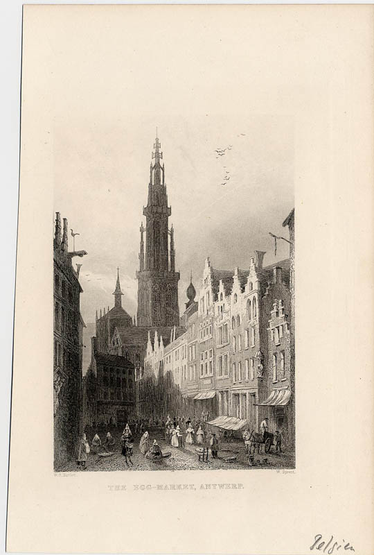 view The Egg-Market, Antwerp by Bartlett, W.R. - Sprent, W