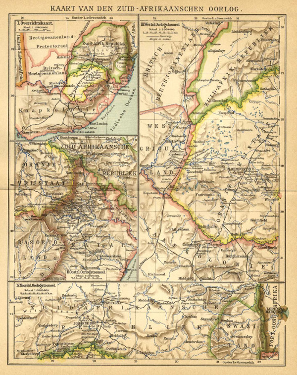 map Kaart van den Zuid-Afrikaanschen Oorlog by Winkler Prins