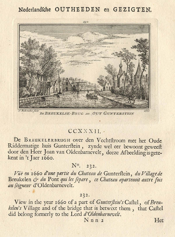 plan De Breukelse Brug en Out Gunterstein by Abraham Rademaker, WIllem Barents