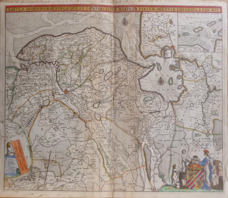 Tabula Dominii Groeningae qvae et Complectitur Maximam partum Drentiae by Frederik de Wit