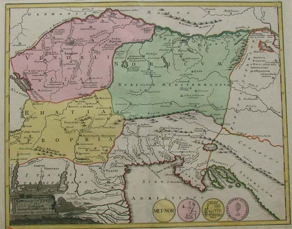 map Vindelicia Rheti by Weigel, Christoph (Witwe)