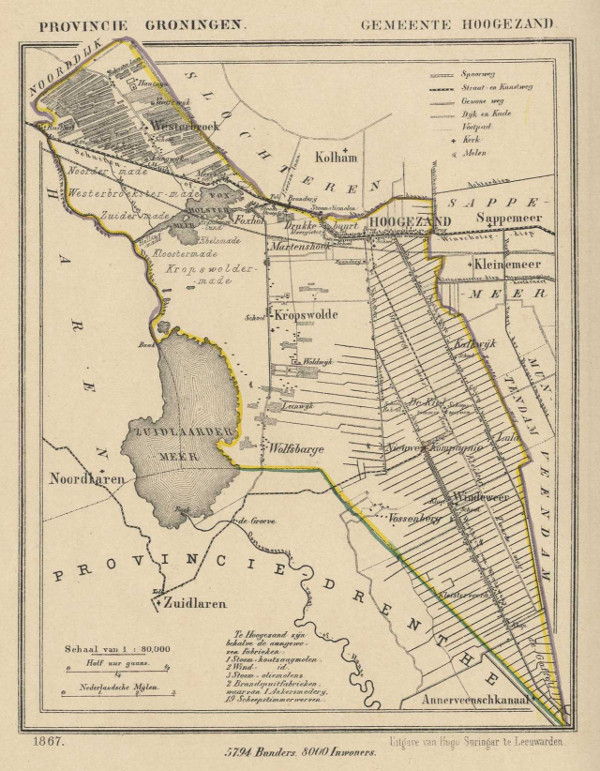 map communityplan Gemeente Hoogezand by Jacob Kuyper (Kuijper)