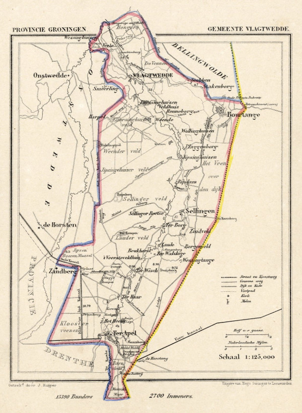 map communityplan Gemeente Vlagtwedde by Jacob Kuyper (Kuijper)