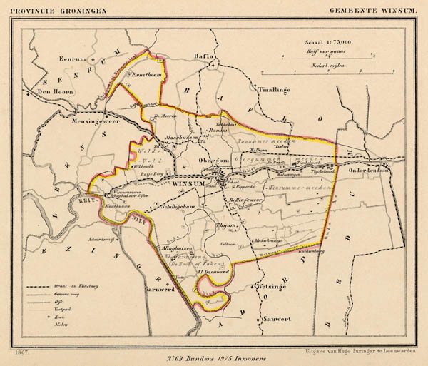 map communityplan Gemeente Winsum by Jacob Kuyper (Kuijper)