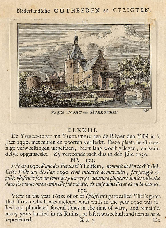 view De Issel Poort tot Ysselstein by Abraham Rademaker, WIllem Barents