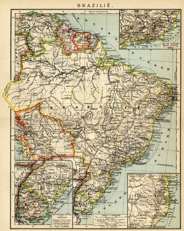 map Brazilië by Winkler Prins