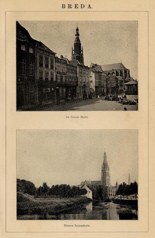 view Breda, De Groote Markt en Nieuwe Prinsenkade by Winkler Prins, van Leer