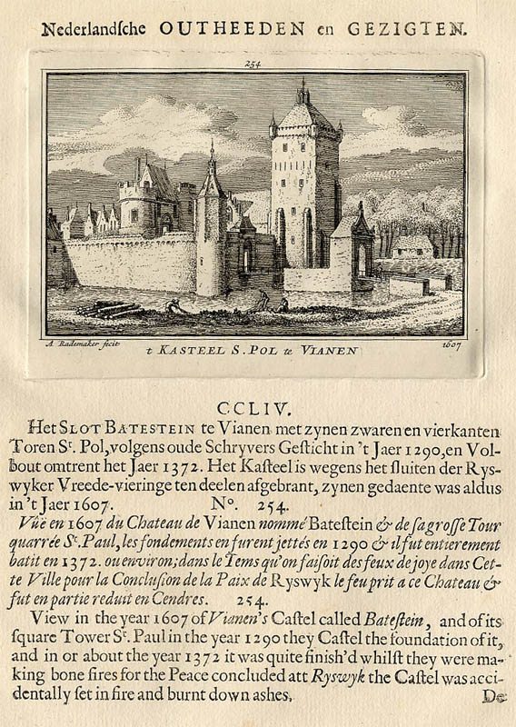 view t Kasteel S. Pol te Vianen 1607 by Abraham Rademaker