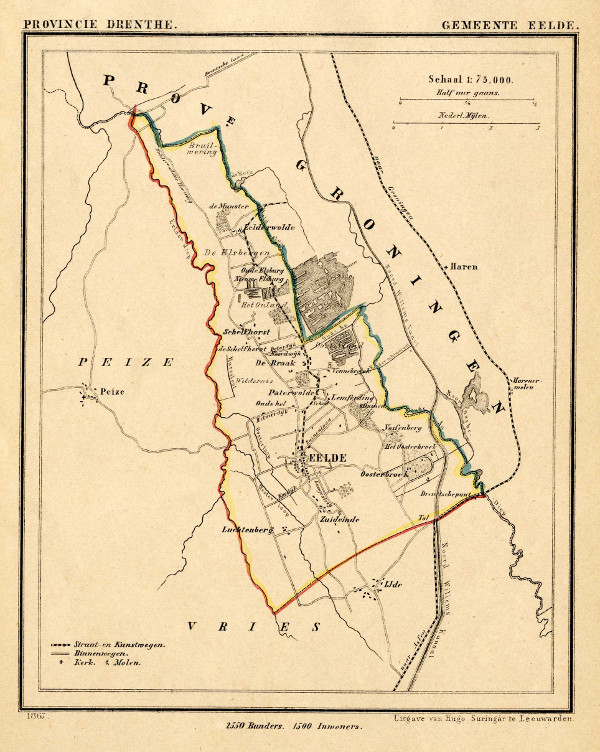 map communityplan Eelde by Kuyper (Kuijper)