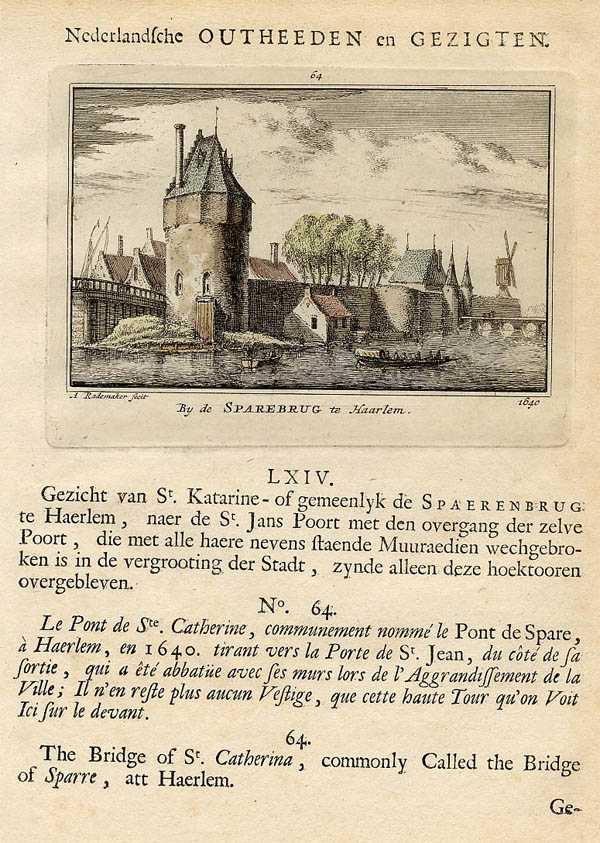 view By de Sparenbrug te Haarlem 1640 by Abraham Rademaker