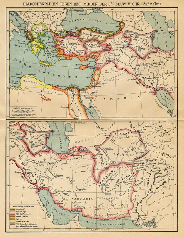 Diadochenrijken tegen het midden der 3e eeuw v. chr (247 v. Chr) by Winkler Prins