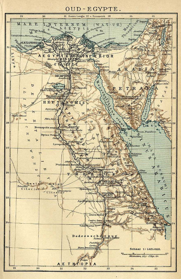 map Oud-Egypte by Winkler Prins
