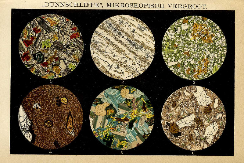 Dunnschliffe, Mikroskopisch vergroot by Winkler Prins