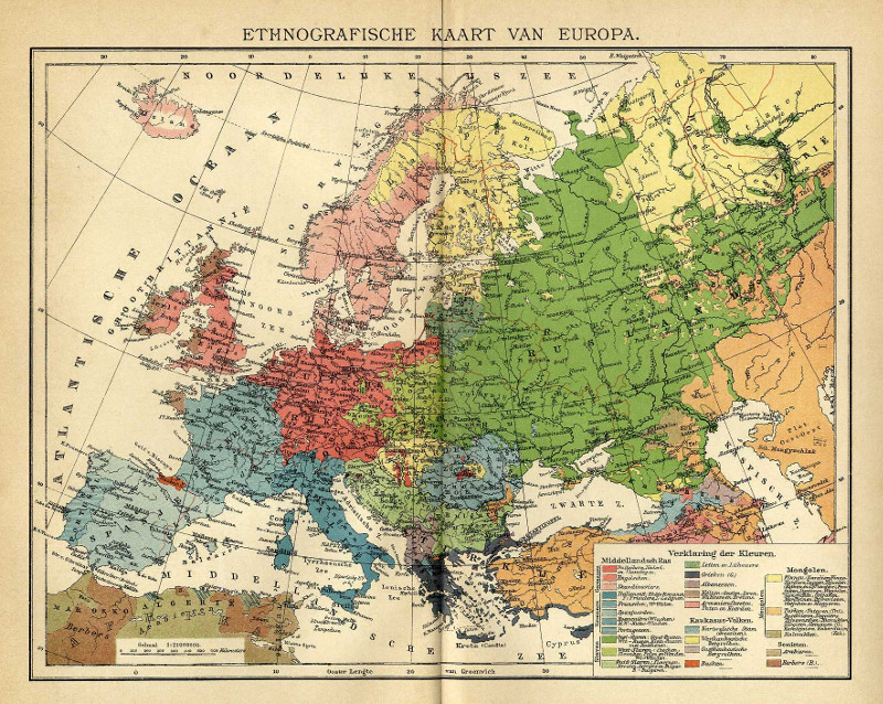 Ethnografische kaart van Europa by Winkler Prins