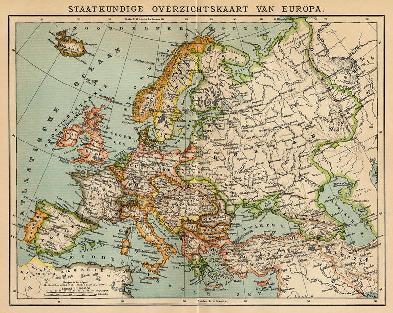 Staatkundige overzichtskaart van Europa by Winkler Prins