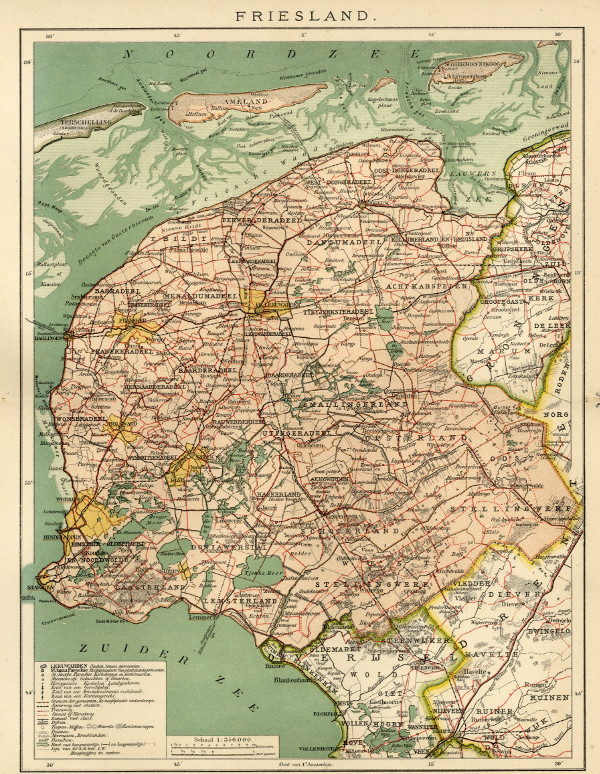 map Friesland by Winkler Prins