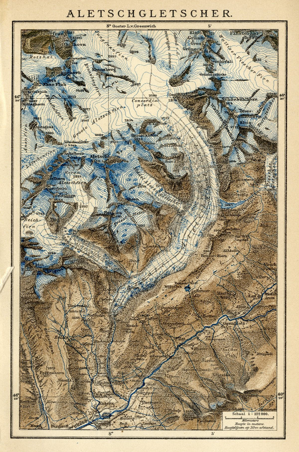 map Aletschgletscher by Winkler Prins