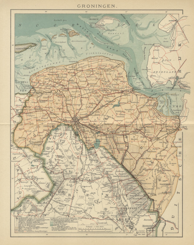 map Groningen by Winkler Prins