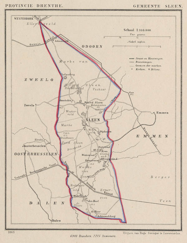 map communityplan Sleen by Kuyper (Kuijper)