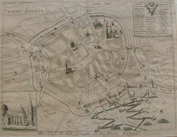 plan Het belegh der stadt Groningen in den jaere 1594 by P. BOR