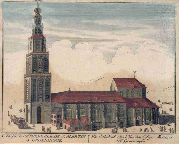 view De Cathedrale Kerk van den Hijligen Martinus tot Groeningen by H.F. van Huessen
