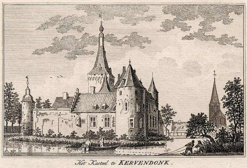 Het Kasteel te Kervendonk by Paulus van Liender, naar Jan de Beijer