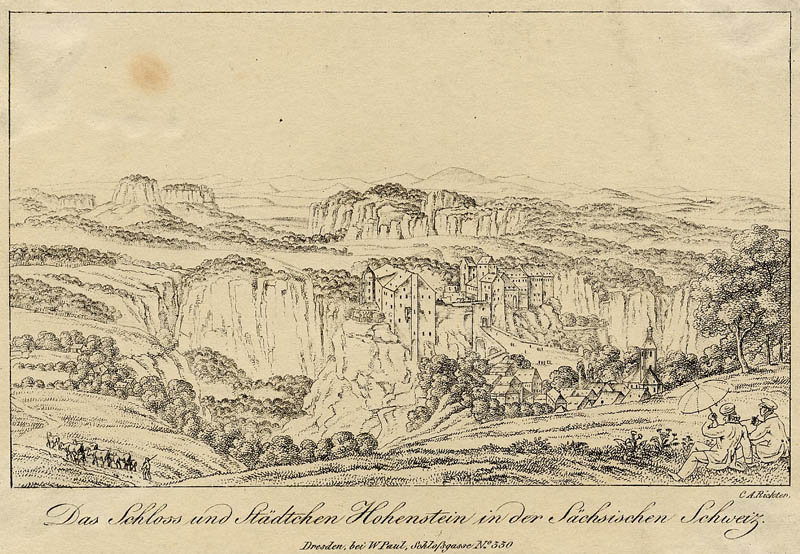 Das Schloss und Städtchen Hohenstein in der Sächsischen Schweiz by C.A. Richter