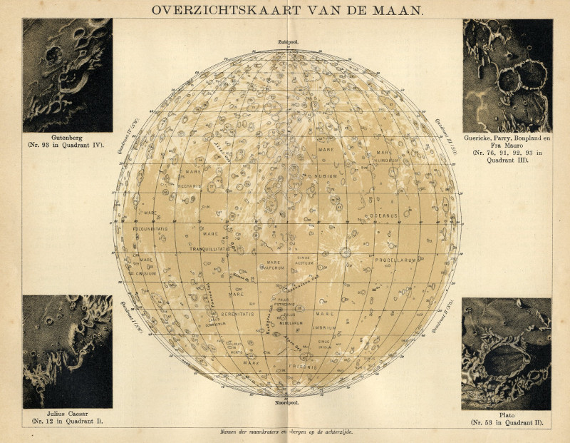Overzichtskaart van de Maan by Winkler Prins