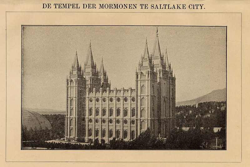 De tempel van de Mormonen te Saltlake City by Winkler Prins