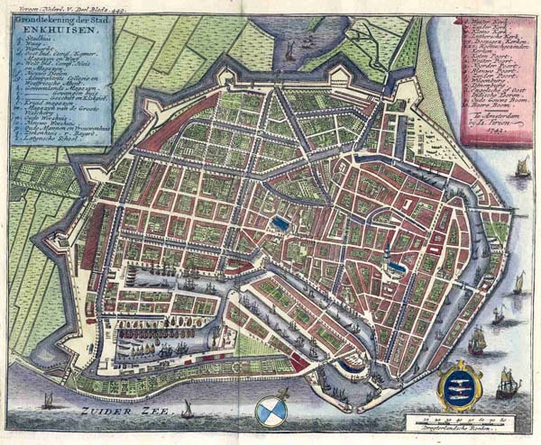 plan Grondtekening der stad Enkhuizen by Isaac Tirion
