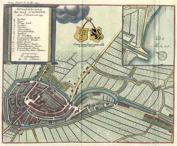plan Grondtekening der Stad Schiedam by Tirion