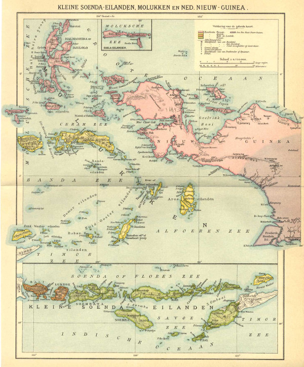 map Kleine Soenda-Eilanden, Molukken en Ned. Nieuw-Guinea by Winkler Prins