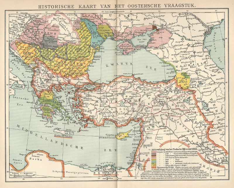Historische kaart van het Oosters vraagstuk by Winkler Prins