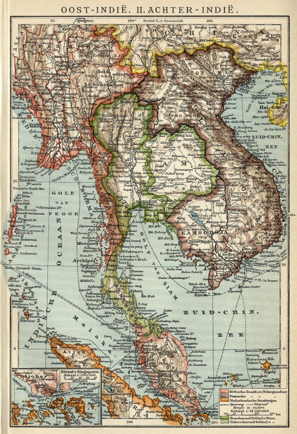 map Oost-Indië II. Achter Indië by Winkler Prins