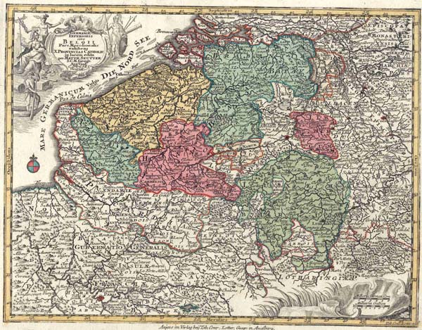 map Belgii by Matthias Seutter