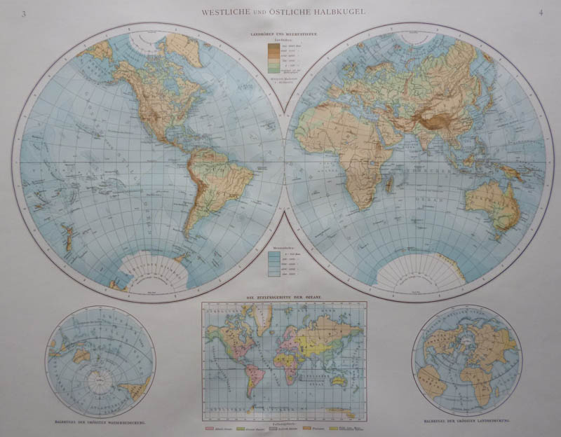 Westliche und östliche Halbkugel by Richard Andree