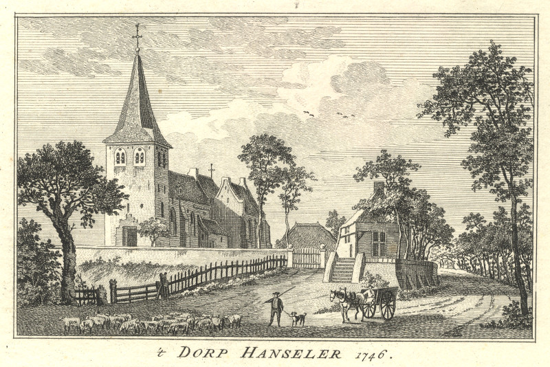´t Dorp Hanseler 1746 by Paulus van Liender, naar Jan de Beijer