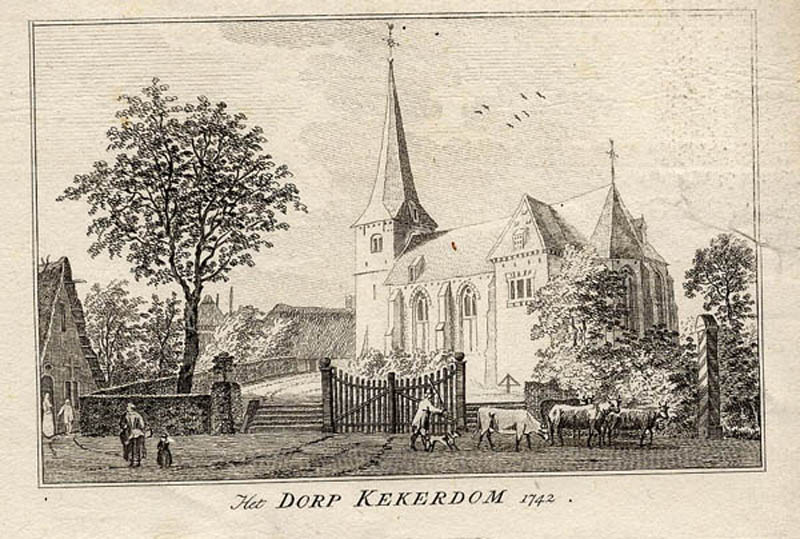 Het Dorp Kekerdom 1742 by Paulus van Liender, naar Jan de Beijer