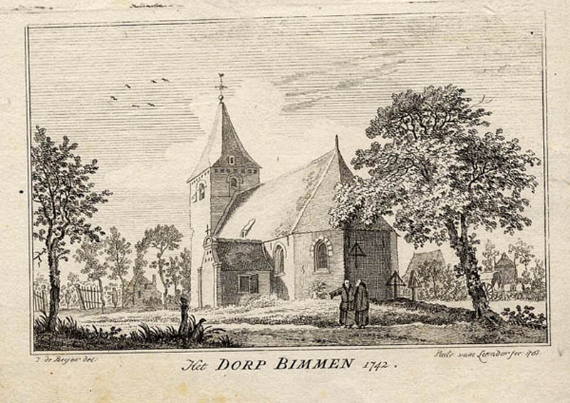 Het Dorp Bimmen 1742 by Paulus van Liender, naar Jan de Beijer
