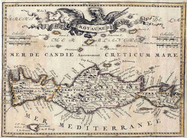 map Isle et Royaume de Candie by Jacques Chiquet 