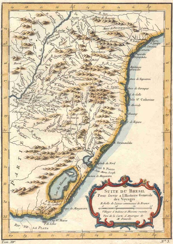 map Suite du Bresil  by Prévost, Antoine François
