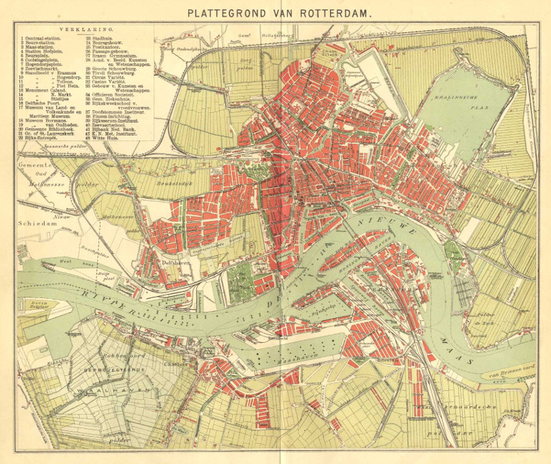 Plattegrond van Rotterdam by Winkler Prins