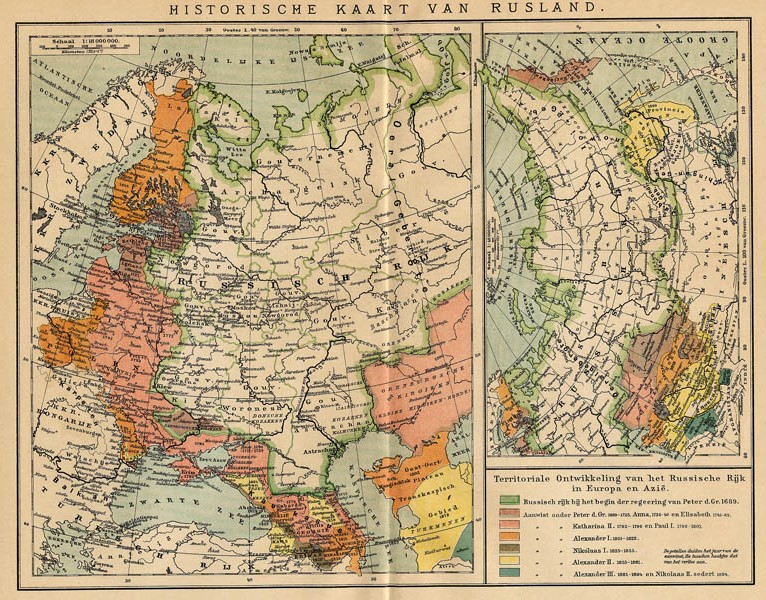 image of map Historische kaart van Rusland by Winkler Prins Historische kaart van Rusland by Winkler Prins