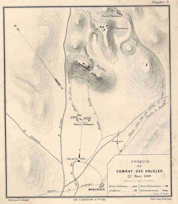 map Combat des Anjeles by L. Sonnet, L. Baudion, Dufrenoy