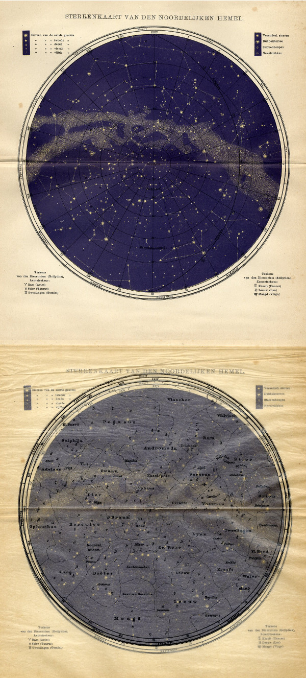 map Sterrenkaart van den Noordelijken Hemel by Winkler Prins