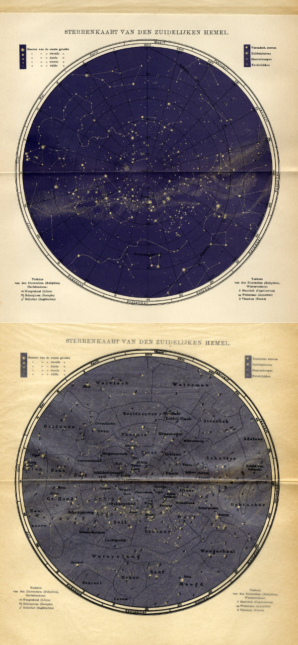 map Sterrenkaart van den Zuidelijken Hemel by Winkler Prins