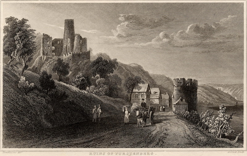 Ruins of Furstenberg by A. Cruise, naar Tombleson