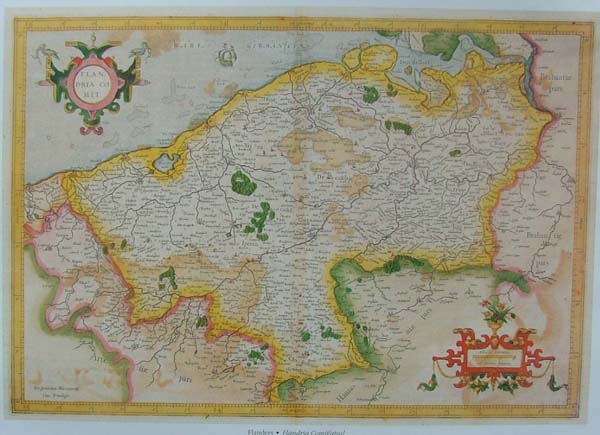 map REPRODUCTION: Flandia comit by Gerard Mercator